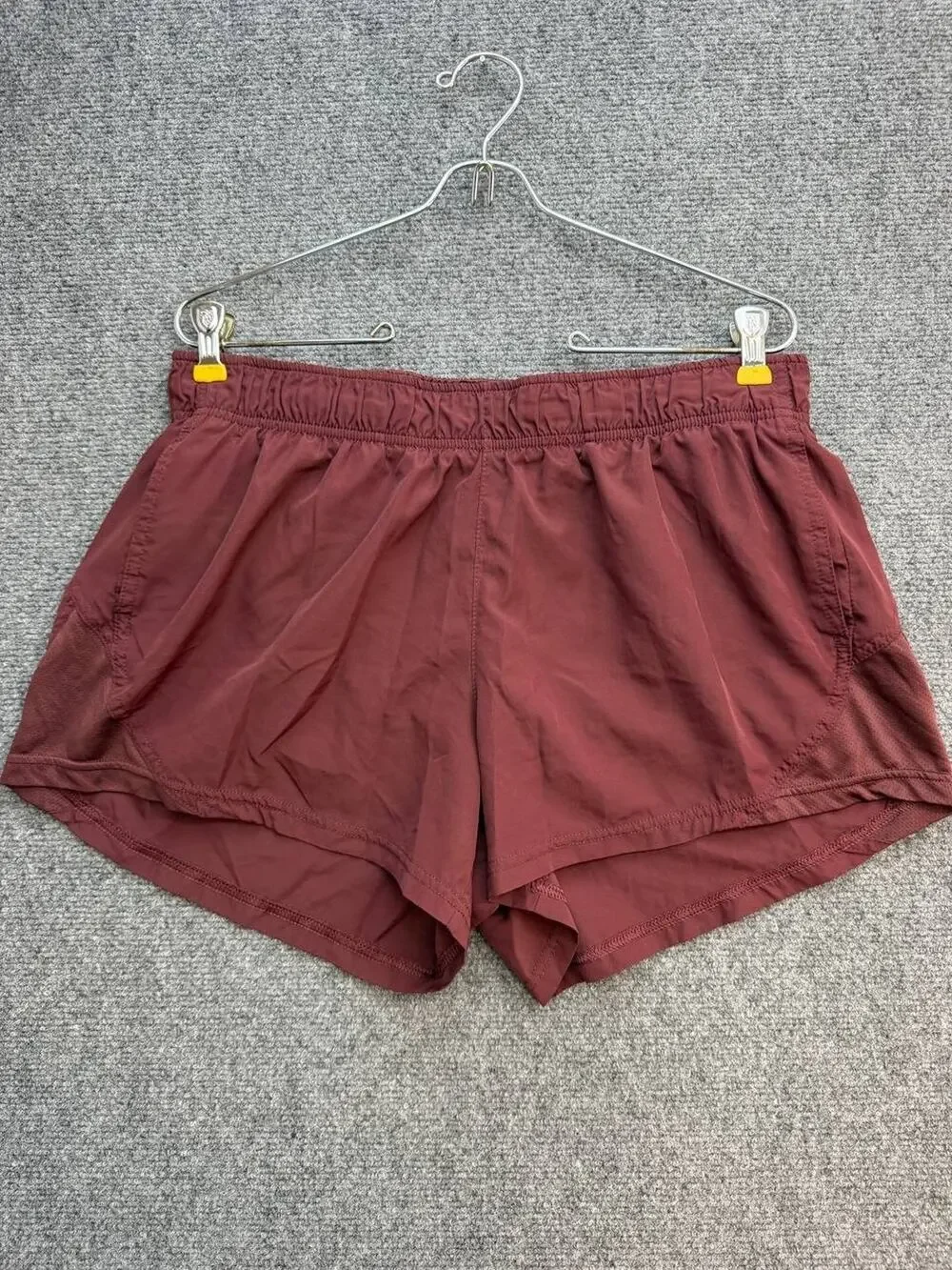Athletic Works Girls L 12-14 Maroon Athletic Running Shorts Elastic Waist
